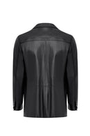Kevin Men's Black Blazer Leather Jacket | Derimod Kevin Men's Black Blazer Leather Jacket | Derimod