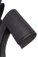 Women's Black Ankle Buckle Platform High Thick Heel Leather Sandals | Derimod Women's Black Ankle Buckle Platform High Thick Heel Leather Sandals | Derimod