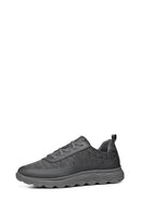Geox Men's Grey Slip-On Lace-Up Sneakers | Derimod Geox Men's Grey Slip-On Lace-Up Sneakers | Derimod