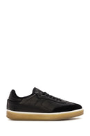 Erkek Siyah Bağcıklı Deri Sneaker | Derimod Erkek Siyah Bağcıklı Deri Sneaker | Derimod