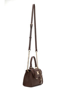 Woman Brown Long-Strap Charmed Mini Shoulder Bag | Derimod Woman Brown Long-Strap Charmed Mini Shoulder Bag | Derimod