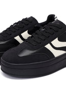 Kadın Siyah Bağcıklı Kalın Tabanlı Sneaker | Derimod Kadın Siyah Bağcıklı Kalın Tabanlı Sneaker | Derimod