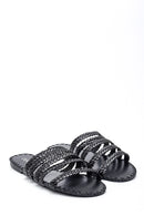Women's Knitted Detailed Casual Flat Slippers | Derimod Women's Knitted Detailed Casual Flat Slippers | Derimod