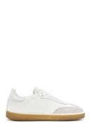 Men's White Lace-up Leather Sneaker | Derimod Men's White Lace-up Leather Sneaker | Derimod
