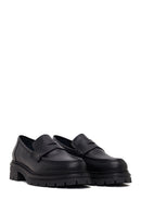 Kadın Siyah Kalın Tabanlı Deri Maskülen Loafer | Derimod Kadın Siyah Kalın Tabanlı Deri Maskülen Loafer | Derimod