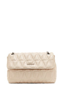 Women's Beige Faux Leather Shoulder Bag | Derimod Women's Beige Faux Leather Shoulder Bag | Derimod