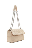 Women's Beige Faux Leather Shoulder Bag | Derimod Women's Beige Faux Leather Shoulder Bag | Derimod