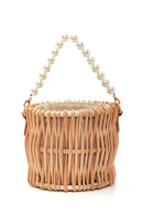 Women's Straw Beaded Clutch Bag | Derimod Women's Straw Beaded Clutch Bag | Derimod