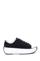 Women's Black Thick Soled Fabric Sneaker | Derimod Women's Black Thick Soled Fabric Sneaker | Derimod