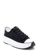Women's Black Thick Soled Fabric Sneaker | Derimod Women's Black Thick Soled Fabric Sneaker | Derimod