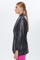 Dalida Kadın Siyah Deri Ceket | Derimod Dalida Kadın Siyah Deri Ceket | Derimod