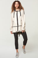 Valeria Kadın Beyaz Oversize Deri Ceket | Derimod Valeria Kadın Beyaz Oversize Deri Ceket | Derimod