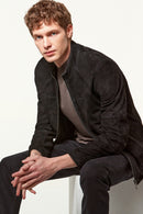 Neymar Erkek Siyah Süet Deri Ceket | Derimod Neymar Erkek Siyah Süet Deri Ceket | Derimod