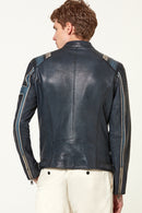 Kobe Erkek Lacivert Armalı Slim-Fit Spor Mont | Derimod Kobe Erkek Lacivert Armalı Slim-Fit Spor Mont | Derimod