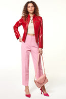 Alicia Kadın Kırmızı Deri Mont | Derimod Alicia Kadın Kırmızı Deri Mont | Derimod