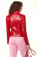 Alicia Kadın Kırmızı Deri Mont | Derimod Alicia Kadın Kırmızı Deri Mont | Derimod