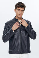 Ray Erkek Siyah Deri Ceket | Derimod Ray Erkek Siyah Deri Ceket | Derimod