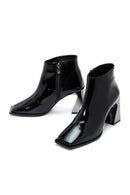 Women's Patent Leather Heeled Boots | Derimod Women's Patent Leather Heeled Boots | Derimod