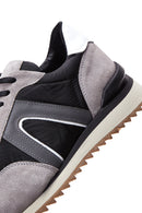Erkek Gri Süet Deri Detaylı Sneaker | Derimod Erkek Gri Süet Deri Detaylı Sneaker | Derimod