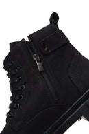 Erkek Siyah Nubuk Deri Fermuarlı Bot | Derimod Erkek Siyah Nubuk Deri Fermuarlı Bot | Derimod