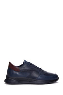 Men's Navy Blue Leather Sneaker | Derimod Men's Navy Blue Leather Sneaker | Derimod