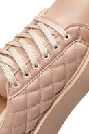 Kadın Bej Kalın Tabanlı Kapitone Sneaker | Derimod Kadın Bej Kalın Tabanlı Kapitone Sneaker | Derimod