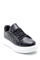 Women's Black Thick Soled Quilted Sneaker | Derimod Women's Black Thick Soled Quilted Sneaker | Derimod