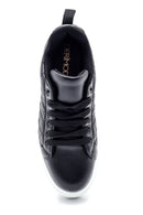 Women's Black Thick Soled Quilted Sneaker | Derimod Women's Black Thick Soled Quilted Sneaker | Derimod