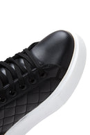 Women's Black Thick Soled Quilted Sneaker | Derimod Women's Black Thick Soled Quilted Sneaker | Derimod