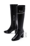 Women's Black Zipper Heeled Classic Boots | Derimod Women's Black Zipper Heeled Classic Boots | Derimod