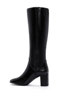 Women's Black Zipper Heeled Classic Boots | Derimod Women's Black Zipper Heeled Classic Boots | Derimod
