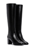 Women's Black Zipper Heeled Classic Boots | Derimod Women's Black Zipper Heeled Classic Boots | Derimod