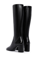 Women's Black Zipper Heeled Classic Boots | Derimod Women's Black Zipper Heeled Classic Boots | Derimod