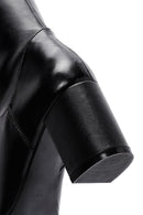 Women's Black Zipper Heeled Classic Boots | Derimod Women's Black Zipper Heeled Classic Boots | Derimod