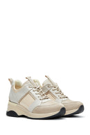 Women's Beige Thick Soled Sneaker | Derimod Women's Beige Thick Soled Sneaker | Derimod