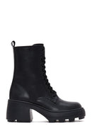 Women's Black Zippered Heeled Boots | Derimod Women's Black Zippered Heeled Boots | Derimod