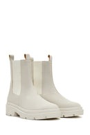 Women's Cream Chelsea Boots | Derimod Women's Cream Chelsea Boots | Derimod