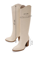 Women's Beige Thick High Heeled Classic Boots | Derimod Women's Beige Thick High Heeled Classic Boots | Derimod