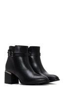Women's Black Zippered Heeled Boots | Derimod Women's Black Zippered Heeled Boots | Derimod