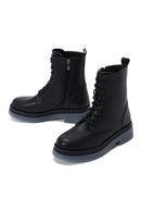 Women's Black Zippered Flat Boots | Derimod Women's Black Zippered Flat Boots | Derimod
