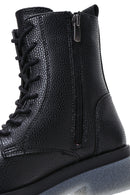 Women's Black Zippered Flat Boots | Derimod Women's Black Zippered Flat Boots | Derimod