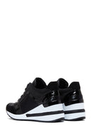 Kadın Siyah Dolgu Topuklu Sneaker | Derimod Kadın Siyah Dolgu Topuklu Sneaker | Derimod