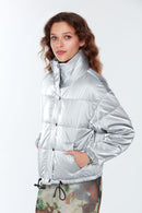 Oslo Kadın Gümüş Softwear Mont | Derimod Oslo Kadın Gümüş Softwear Mont | Derimod
