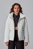 Quebec Kadın Beyaz Softwear Mont | Derimod Quebec Kadın Beyaz Softwear Mont | Derimod