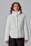 Quebec Kadın Beyaz Softwear Mont | Derimod Quebec Kadın Beyaz Softwear Mont | Derimod