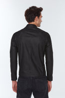 Neymar Erkek Siyah Süet Baskılı Slim-Fit Kısa Deri Ceket | Derimod Neymar Erkek Siyah Süet Baskılı Slim-Fit Kısa Deri Ceket | Derimod