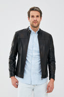 Juan Men's Brown Leather Jacket | Derimod Juan Men's Brown Leather Jacket | Derimod