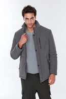 Berlin Erkek Gri Softwear Mont | Derimod Berlin Erkek Gri Softwear Mont | Derimod