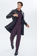 De Bruyne Erkek Siyah Uzun Blazer Deri Ceket | Derimod De Bruyne Erkek Siyah Uzun Blazer Deri Ceket | Derimod