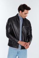 Benzema Erkek Siyah Deri Ceket | Derimod Benzema Erkek Siyah Deri Ceket | Derimod